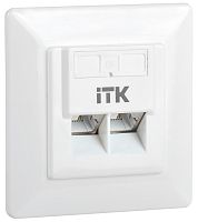 ITK Внутренняя информационная розетка RJ45 кат.6 FTP 2 порта | код CS2-1C06F-2-1 | IEK